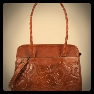 Patricia Nash Large Paris Tooled Satchel